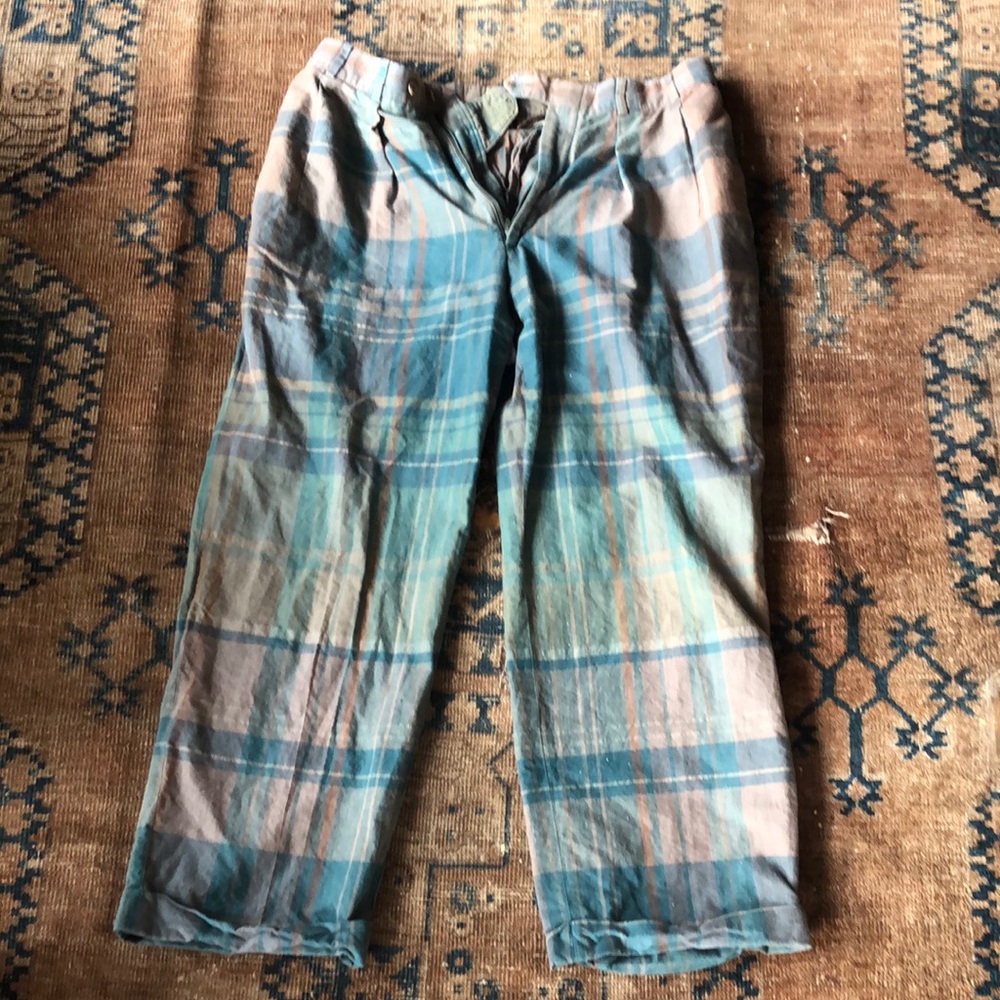 Vtg madras  pleated plaid pants Atlanta ga